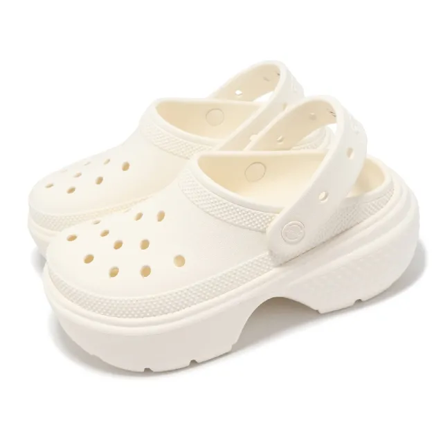 【Crocs】洞洞鞋 Stomp Clog 男鞋 女鞋 粉筆色 雪屋克駱格 厚底 增高 卡駱馳(2093470WV)