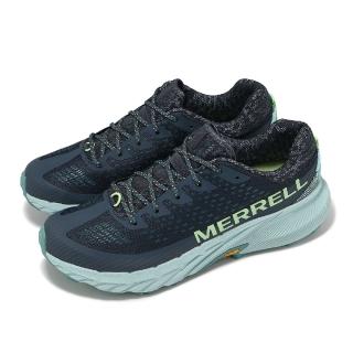 【MERRELL】越野跑鞋 Agility Peak 5 男鞋 藍 綠 抓地 橡膠大底 回彈 運動鞋(ML068195)