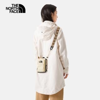 【The North Face 官方旗艦】北面男女款米色反光織帶品牌設計單肩包｜81DQ4D5(斜背包)