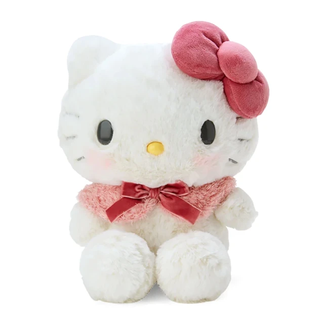 SANRIO 三麗鷗 冬季淡彩系列 棉柔斗篷造型絨毛娃娃 Hello Kitty