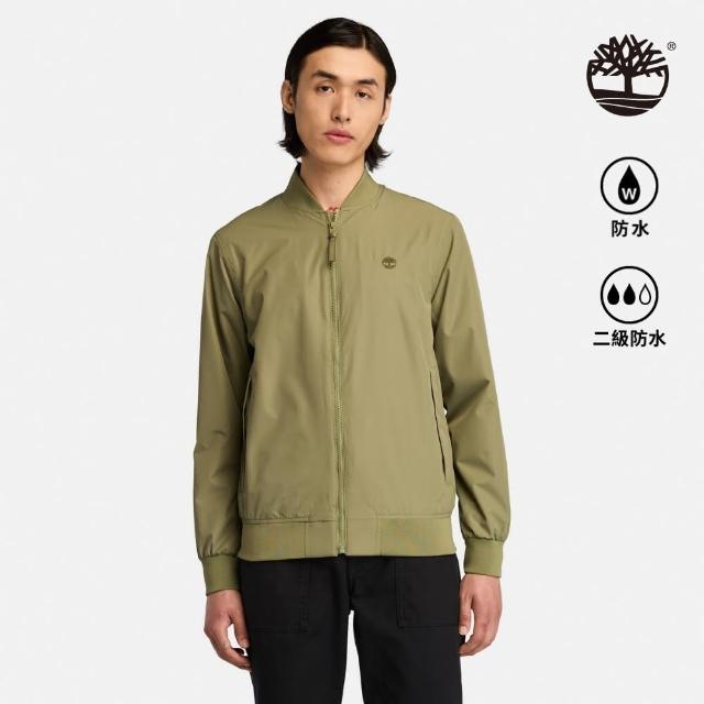 【Timberland 官方旗艦】男款灰綠色防潑水飛行外套(A44UA590)