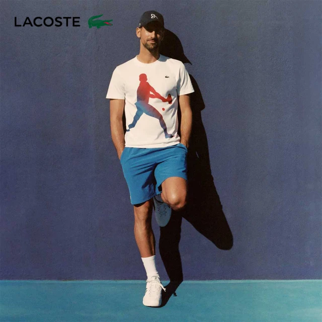 LACOSTE 男裝-快乾描圖印花運動短袖T恤(灰色) 推薦