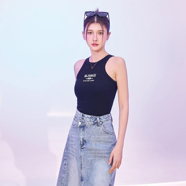 【MAJOR MADE】刺繡時髦削肩背心(Bra top/背心/無袖)