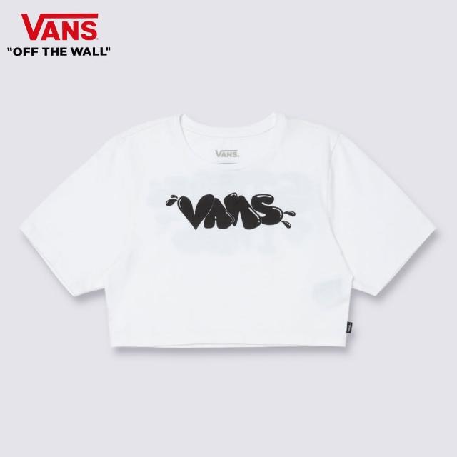 【VANS 官方旗艦】Busted Type Crew Crop 女款白色短版短袖T恤