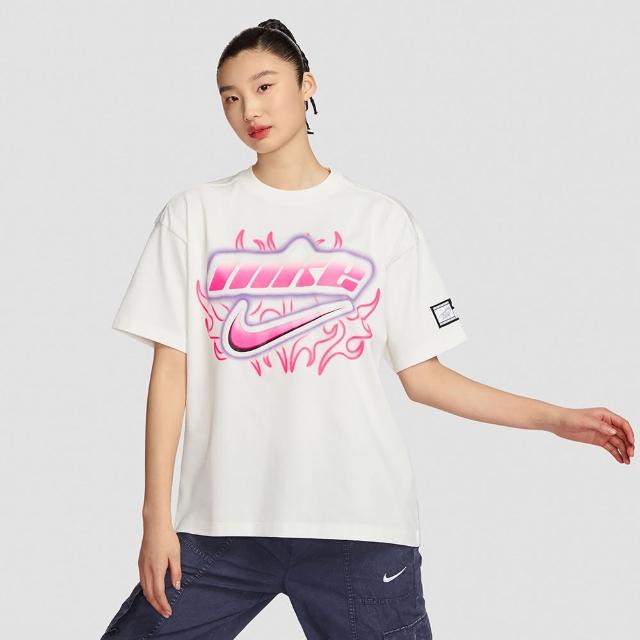 【NIKE 耐吉】短袖上衣 女款 運動 AS W NSW DANCE OS SS TEE 白粉 FZ1147-133