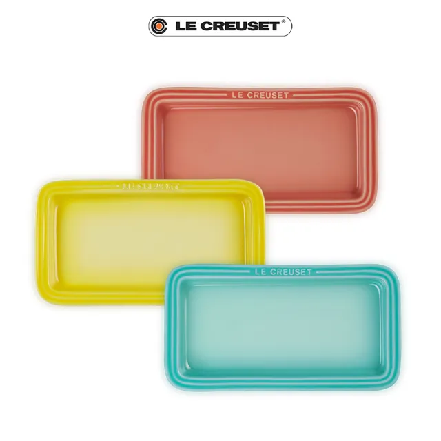 【Le Creuset】瓷器長方盤25cm(鮭魚粉/閃亮黃/薄荷綠 3色選1)