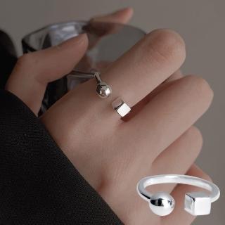 【MoonDy】母親節禮物 方形戒指 情☆戒指 ins戒指 純銀戒指 幾何戒指 韓國戒指 個性戒指 閨蜜戒指 可調式戒