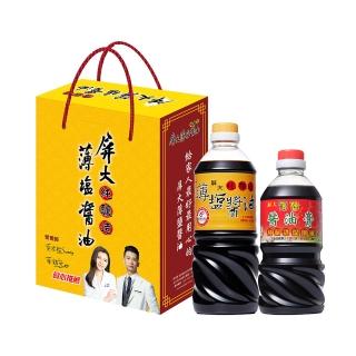 【屏大】非基改薄鹽醬油禮盒-醬油710ml+醬油膏560ml