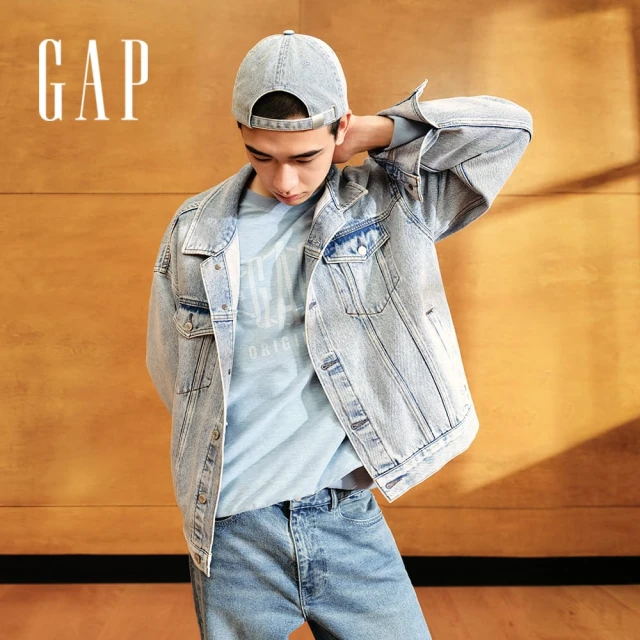 GAP 女裝 Logo短版翻領短袖襯衫-白色(873201)