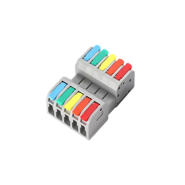 【青禾坊】對接式5進出-D55C 接頭-10入 接線端子 快接端子 電火布 絕緣膠帶 配線 