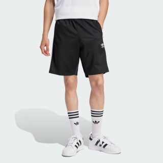 【adidas 愛迪達】ADICOLOR FIREBIRD 運動短褲(IU2368 男款運動短褲 ORIGINALS休閒短褲 黑)