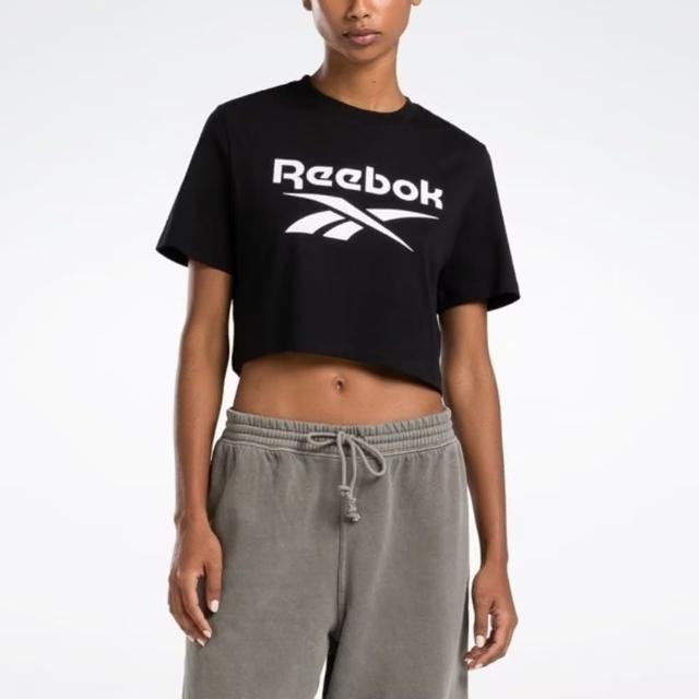 【REEBOK】Ri Bl Crop Tee 女 短袖 上衣 短版T恤 運動 休閒 舒適 黑 白(100034777)