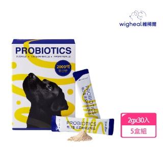 【韓國Wigheal 維稀爾】金絲弘蠶三合一寵物益生菌(5入組/2000億菌/腸胃皮膚保健/大腦保健/貓狗通用)
