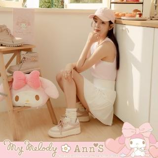 【Ann’S】Ann’S X Sanrio三麗鷗 美樂蒂聯名美樂蒂精緻刺繡厚底休閒鞋小白鞋4.5cm(粉)