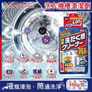 【日本獅子化工PIX】液體浸透強力除黴去垢消臭洗衣槽清潔劑550g/瓶(滾筒直立雙槽洗衣機)