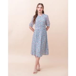 【perng yuh 芃諭名品】迷人綻放 長版 剪花雪紡洋裝(2024 AW Collection｜3C秋冬新品上市)