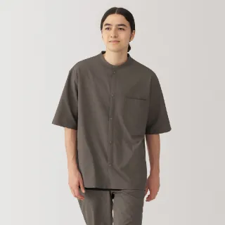 【MUJI 無印良品】男透氣立領五分袖襯衫(共3色)