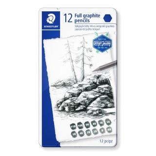 【STAEDTLER 施德樓】施德樓 頂級全石墨鉛筆12入 鐵盒裝 MS100G-M12
