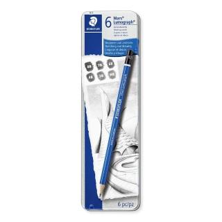 【STAEDTLER 施德樓】施德樓 頂級藍桿素描鉛筆-6入 鐵盒裝 MS100-G6