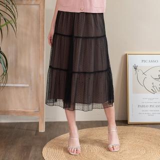 【perng yuh 芃諭名品】柔迷輕感 層次網紗 圓裙(2024 AW Collection｜3C秋冬新品上市)