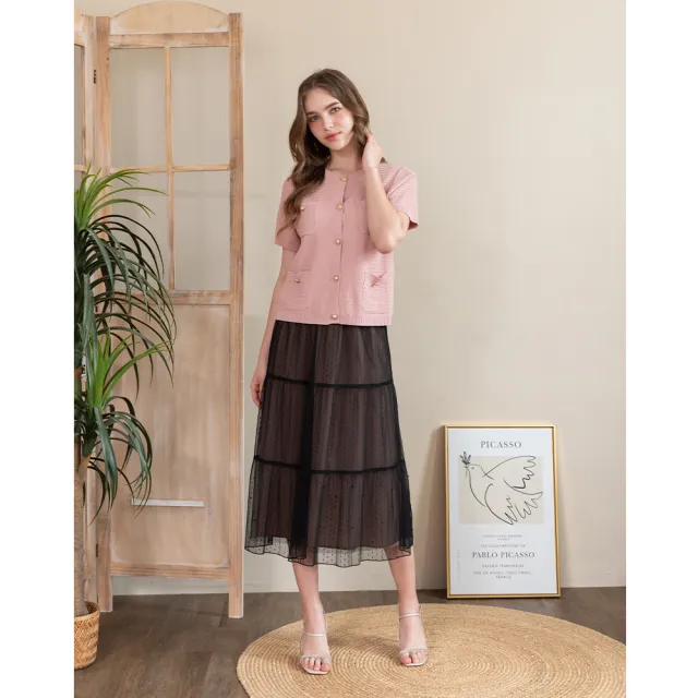 【perng yuh 芃諭名品】柔迷輕感 層次網紗 圓裙(2024 AW Collection|3C秋冬新品上市)