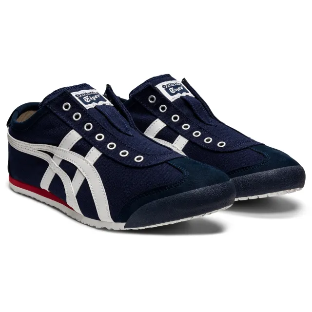 【Onitsuka Tiger】鬼塚虎 官方旗艦店 MEXICO 66 SLIP-ON 休閒鞋 藍底白邊(1183A360-401)