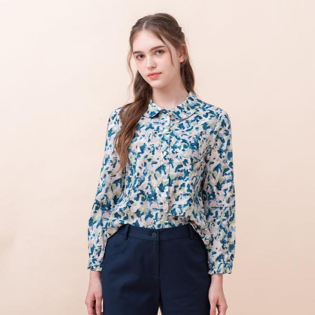【perng yuh 芃諭名品】率性渲染 印花 柔棉襯衫(2024 AW Collection｜3C秋冬新品上市)