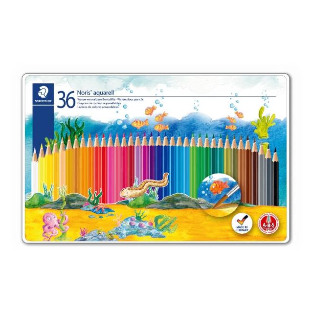 【STAEDTLER 施德樓】施德樓 水性色鉛筆36色組 鐵盒裝 MS14410M36