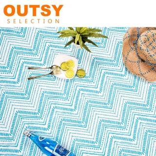 【OUTSY】臺灣製獨家花色點點綁帶輕量野餐墊(臺灣製多色可選)
