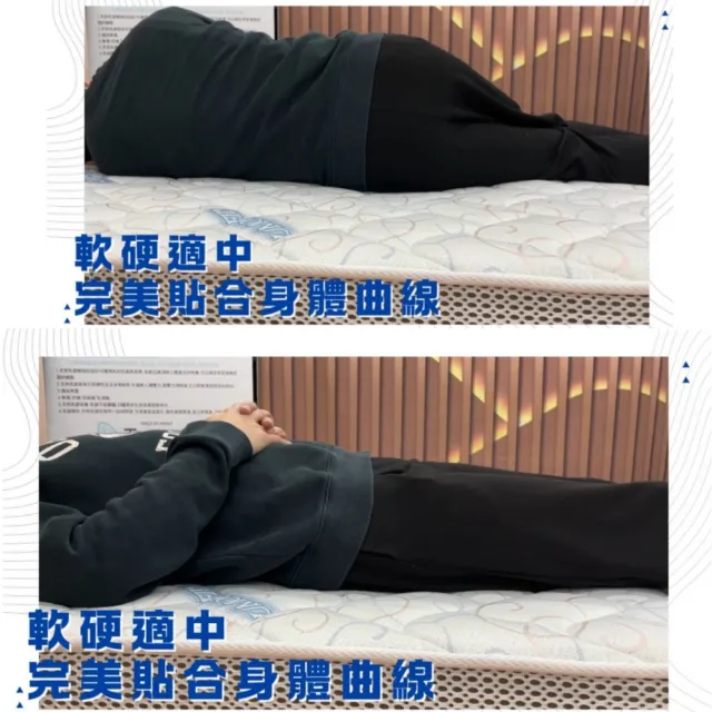 【富郁床墊】太空記憶棉60高密度獨立筒床墊雙人加大180x190x18cm(膠原蛋白自然除臭表布 台灣床墊工廠直營)
