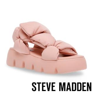 【steve madden】BONKERS 雲朵布面寬頻厚底涼鞋(粉紅色)
