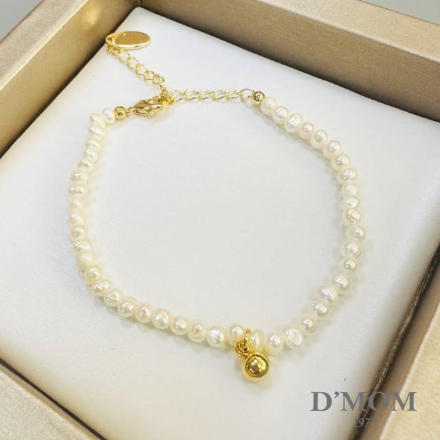 【DMOM】小金球天然珍珠手鍊