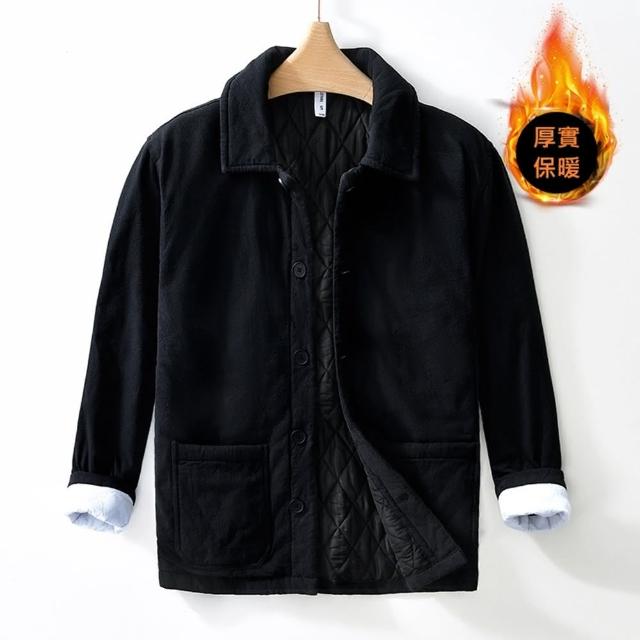 【巴黎精品】現貨+預購 襯衫長袖上衣(休閒加厚保暖方領男裝2色a1et48)