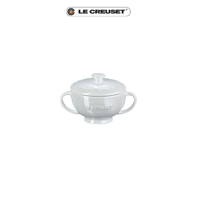 【Le Creuset】瓷器雪藏時光系列雙耳湯碗200ml(珠光白)