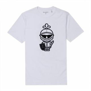 【KARL LAGERFELD 卡爾】老佛爺 經典印刷大Logo純棉圖案短袖T恤-白色 上衣(專櫃款/平輸品/短T)