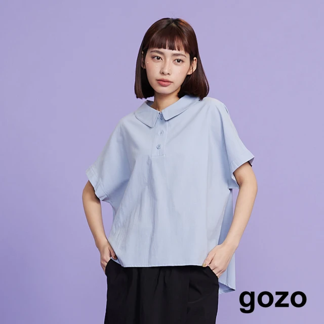 gozo ☆涼感天絲polo領造型上衣(兩色)