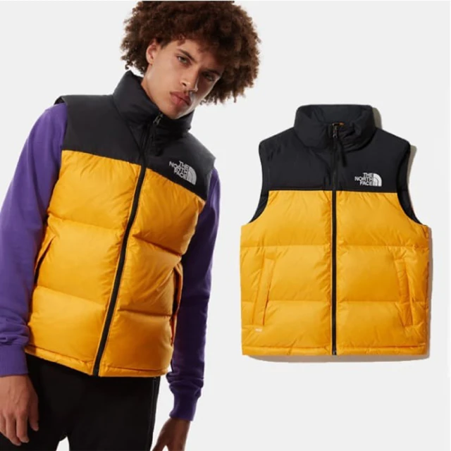 The North Face ICON 熱賣款_經典配色透氣保暖鵝絨背心_人道羽絨(3JQQ-56P 黃 N)