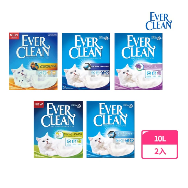 【EverClean 藍鑽】強效凝結除臭貓砂10L-2入組(歐規)