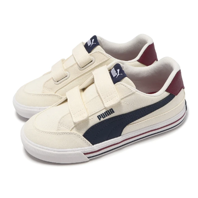 PUMA 休閒鞋 Court Classic VULC FS V PS 中童 米白 紅 魔鬼氈 小朋友 運動鞋(396560-01)