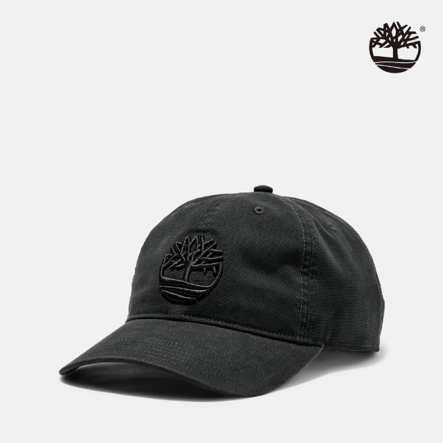 【Timberland 官方旗艦】男款黑色棉質帆布棒球帽(A1E9M001)