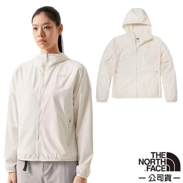 【The North Face】女 NEW ZEPHYR WIND 防風防潑水防曬連帽輕薄外套_亞洲版型(7WCP-N3N 白)