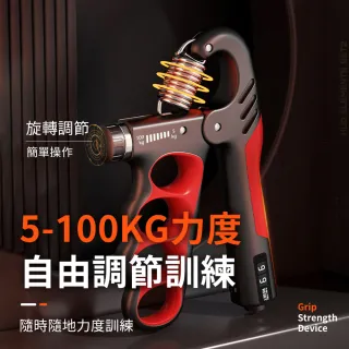 【YORI優里】專業級 可計數握力器(可調100公斤 機械計數握力器 手腕訓練 練手力 運動健身器)
