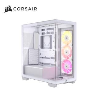 【CORSAIR 海盜船】3500X 強化玻璃機殼 附RS120 ARGB風扇三入(白)