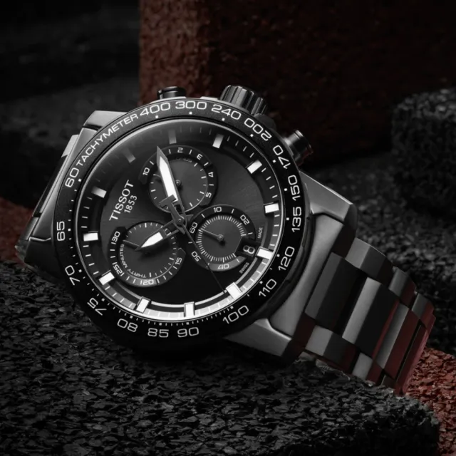 【TISSOT 天梭 官方授權】SUPERSPORT CHRONO 三眼計時石英腕錶 禮物推薦 送禮首選(T1256173305100)