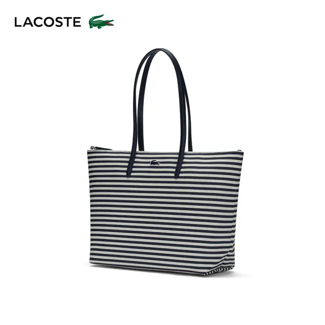 【LACOSTE】包款-L.12.12 概念條紋托特包(雙11限定 1111 條紋海洋藍)