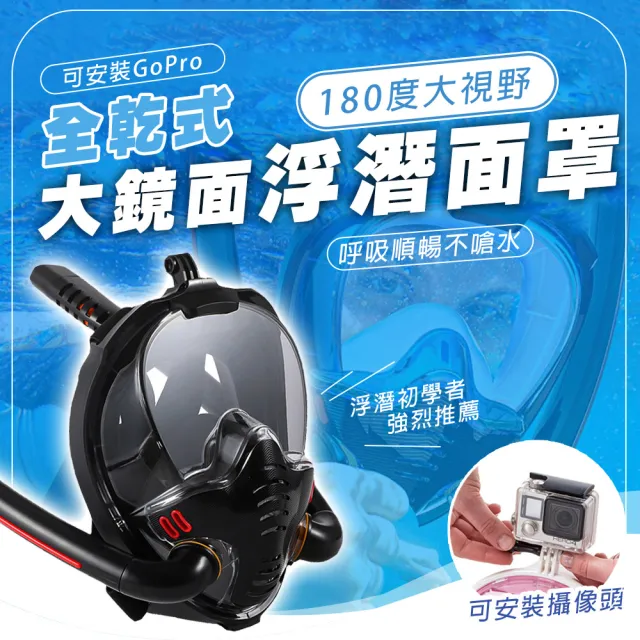 【SWIMFLOW】雙管全乾式浮潛面罩(浮潛面罩 全罩式 浮潛面鏡 潛水面鏡 潛水面罩 潛水鏡 潛水蛙鏡)