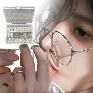 【德利生活】DIY 氣囊眼鏡鼻託套組 : 條紋＋超軟氣囊20枚全套工具包(眼鏡鼻墊 防滑鼻墊 眼鏡鼻託 矽膠鼻託)
