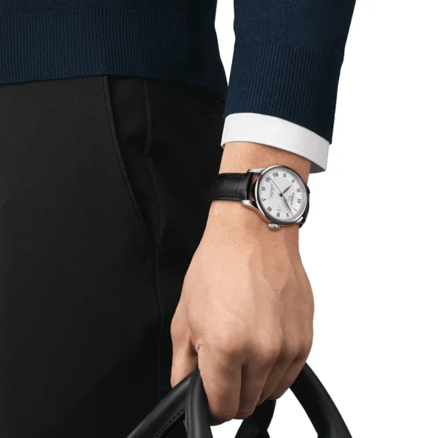 【TISSOT 天梭】LE LOCLE 力洛克 經典羅馬機械腕錶 錶 週年慶 雙11(T0064071603300)