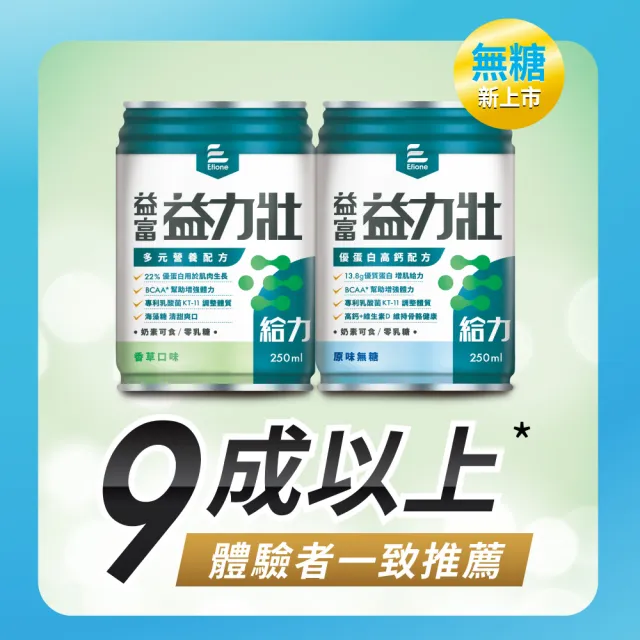 【益富】益力壯給力 優蛋白高鈣配方-原味無糖 250ml*24入*2箱(日本專利乳酸菌KT-11 周華健代言)