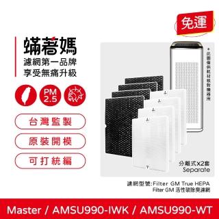 【著媽】濾網2套優惠組(適 Winix Master AMSU990-IWK AMSU990-IWT 雙空氣噴射氣流 空氣清淨機)